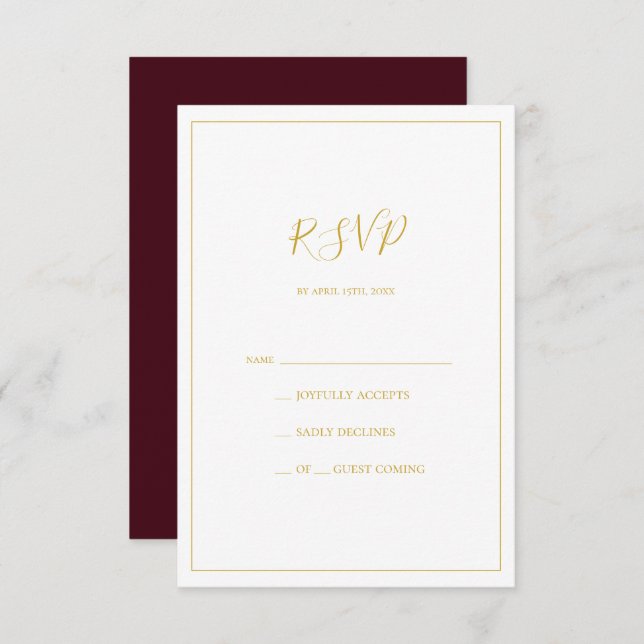Simple Elegant Christmas | Red RSVP Card (Front/Back)