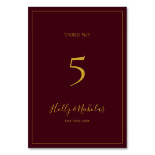 Simple Elegant Christmas   Red Table Number