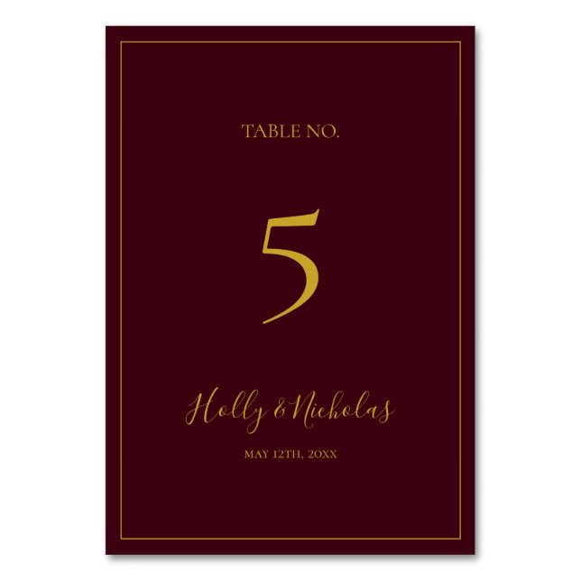 Simple Elegant Christmas | Red Table Number (Front)