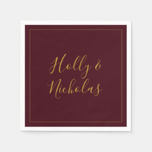 Simple Elegant Christmas   Red Wedding Napkins