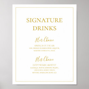 Simple Elegant Christmas Signature Drinks Sign