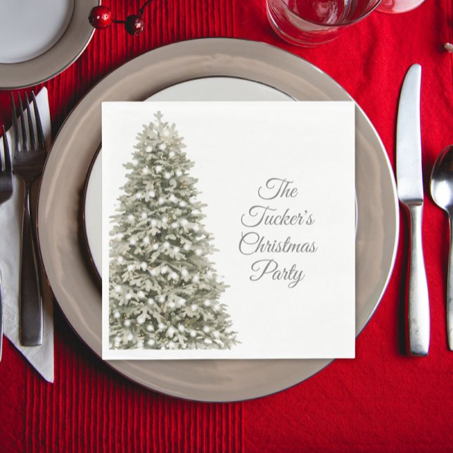 Simple Elegant Christmas Tree Christmas Party Napkin (Creator Uploaded)