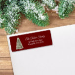 Simple Elegant Christmas Tree Party Invitation Red Return Address Label<br><div class="desc">This elegant design features a snowy Christmas tree with lights. Click the customize button for more flexibility in modifying the text and the graphics! Variations of this design as well as coordinating products are available in our shop, zazzle.com/store/doodlelulu. Contact us if you need this design applied to a specific product...</div>