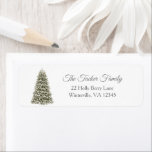 Simple Elegant Christmas Tree Party Invitation Return Address Label<br><div class="desc">This elegant design features a snowy Christmas tree with lights. Click the customise button for more flexibility in modifying the text and the graphics! Variations of this design as well as coordinating products are available in our shop, zazzle.com/store/doodlelulu. Contact us if you need this design applied to a specific product...</div>