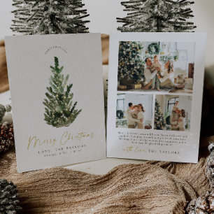 Simple, Elegant  Christmas Tree Photo Christmas Holiday Card