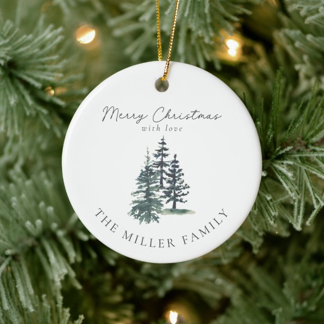 Simple Elegant Christmas tree | Pine tree  Ceramic Ornament (Tree)