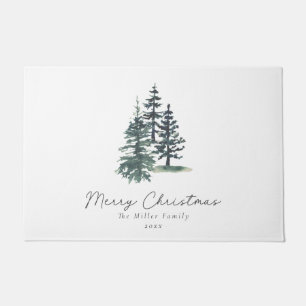 Simple Elegant Christmas tree Pine tree Doormat