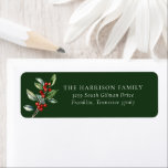 Simple Elegant Christmas Watercolor Floral Address Return Address Label<br><div class="desc">Simple Elegant Christmas Watercolor Floral Address label features a beautiful watercolor illustration of seasonal greenery and holly berries,  along with elegant type.</div>