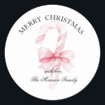 Simple Elegant Christmas Watercolor Gift Wrap Classic Round Sticker<br><div class="desc">Simple Elegant Christmas Watercolor Botanical Classic Round Sticker</div>