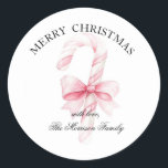 Simple Elegant Christmas Watercolor Gift Wrap Classic Round Sticker<br><div class="desc">Simple Elegant Christmas Watercolor Botanical Classic Round Sticker</div>