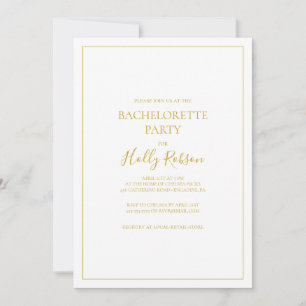 Simple Elegant Christmas White Bachelorette Party Invitation
