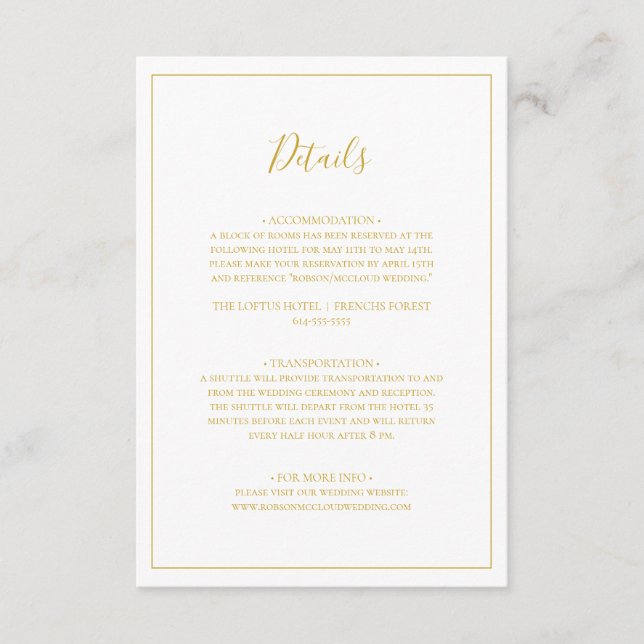 Simple Elegant Christmas | White Details Enclosure Card (Front)