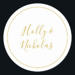Simple Elegant Christmas | White envelope seals<br><div class="desc">These simple elegant Christmas | white envelope seals are perfect for your minimalist modern winter are. The classic gold luxury calligraphy, along with the traditional white background, all bordered with a minimal frame, is sure to complete the colourful holiday vibe you're looking for. You can personalise with your own photos...</div>
