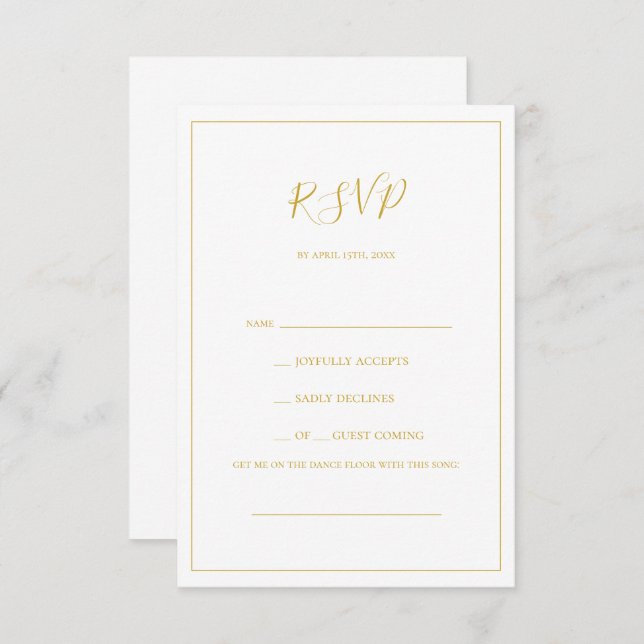 Simple Elegant Christmas | White Request RSVP Card (Front/Back)
