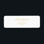 Simple Elegant Christmas | White Return Address Return Address Label<br><div class="desc">This simple elegant Christmas | white return address label is perfect for your minimalist modern winter wedding. The classic gold luxury calligraphy, along with the traditional white background, all bordered with a minimal frame, is sure to complete the colourful holiday vibe you're looking for. You can personalise with your own...</div>