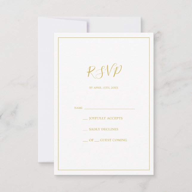 Simple Elegant Christmas | White RSVP Card (Front)