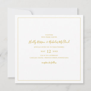Simple Elegant Christmas White Square Wedding Invitation