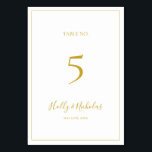 Simple Elegant Christmas | White Table Number<br><div class="desc">This simple elegant Christmas | white table number is perfect for your minimalist modern winter wedding. The classic gold luxury calligraphy, along with the traditional white background, all bordered with a minimal frame, is sure to complete the colourful holiday vibe you're looking for. You can personalise with your own photos...</div>