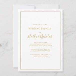 Simple Elegant Christmas   White Wedding Brunch Invitation