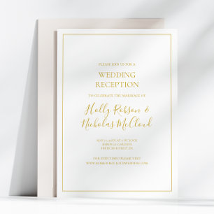 Simple Elegant Christmas White Wedding Reception Invitation