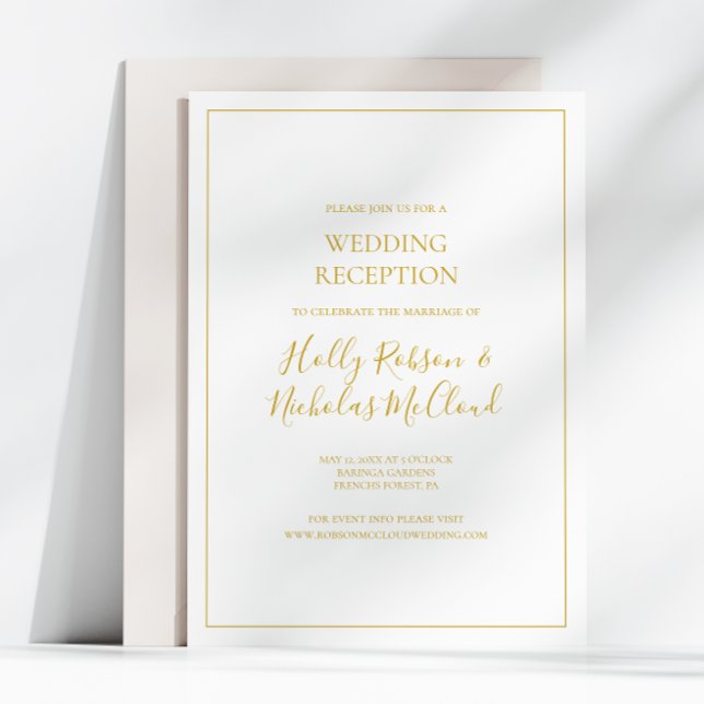 Simple Elegant Christmas | White Wedding Reception Invitation (Creator Uploaded)