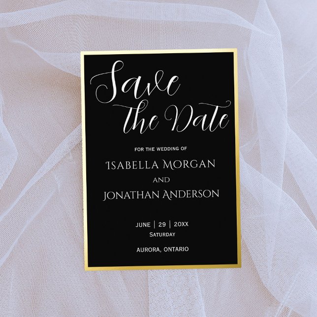 Simple Elegant Classic Black Wedding Save The Date (Creator Uploaded)