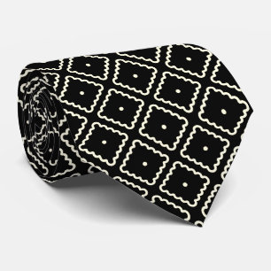 Simple Elegant Classic Black White Square Tie