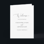 Simple Elegant Classic Formal Wedding Program<br><div class="desc">Classic white folded wedding program with "welcome" in a delicate script. Use the template to easily add your wedding party and order of ceremony to the inside and your thank you message to the back. A simple layout without any graphics makes this an elegant and timeless design, perfect for a...</div>