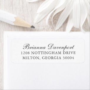 Simple Elegant Classic Grey Text Return Address Label