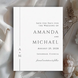 Simple Elegant Classic Monogram Save the Date