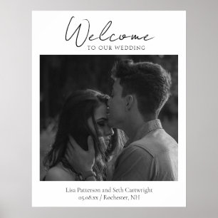 Simple Elegant Classic Photo Welcome Wedding Poster