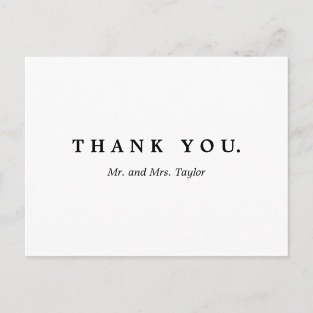 Simple Elegant | Classic Thank You Postcard (Front)