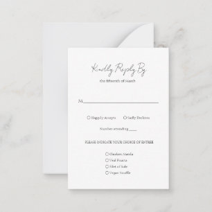 Simple Elegant Classic Wedding Mini RSVP Card