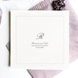 Simple Elegant Classic Wedding Monogram Napkin