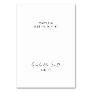 Simple Elegant Classic Wedding Place Card