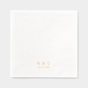 Simple Elegant Classy Modern Wedding Gold Foil Napkins