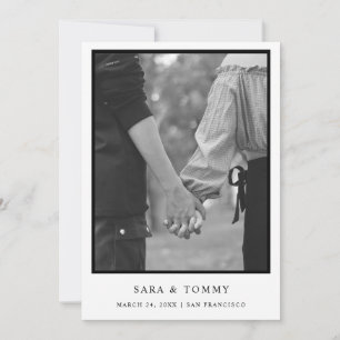 Simple Elegant Classy Text and Photo   Wedding  Save The Date