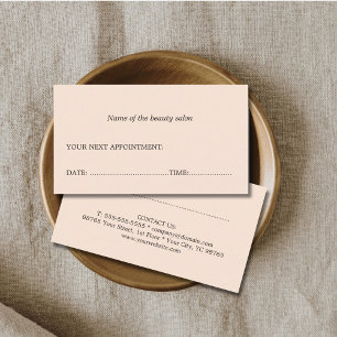 Simple Elegant Clean Beauty Salon Appointment Card