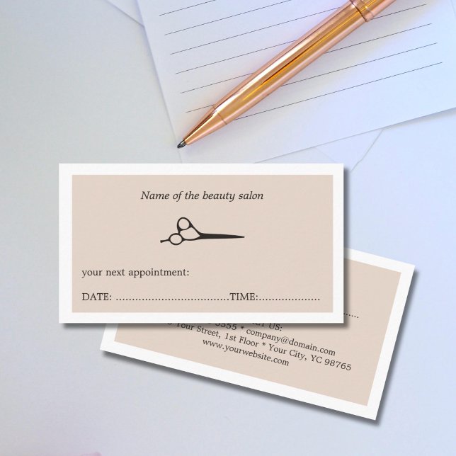Simple Elegant Clean Beauty Salon Appointment Card (Creator Uploaded)