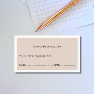 Simple Elegant Clean Beauty Salon Appointment Card