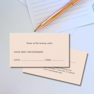 Simple Elegant Clean Beauty Salon Appointment Card