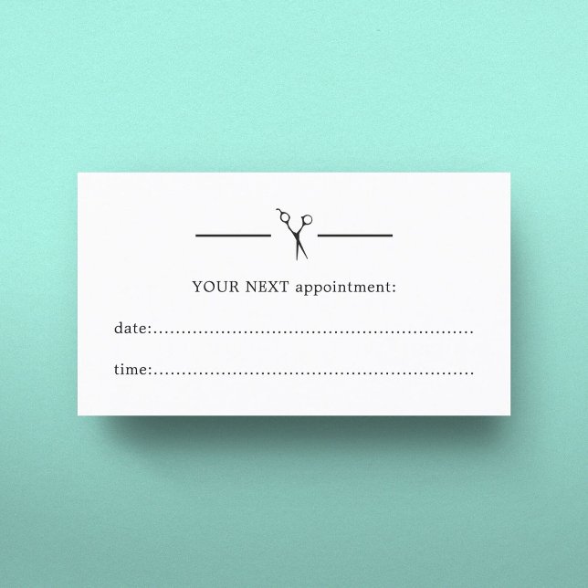 Simple Elegant Clean Hair Stylist Appointment Card (Creator Uploaded)