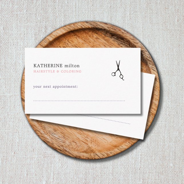 Simple Elegant Clean Hair Stylist Appointment Card
