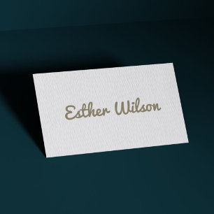 Simple Elegant Clean Texture White Bold Business Card