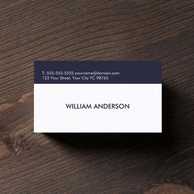 Simple Elegant Clean White Blue Consultant Business Card (Creator Uploaded)