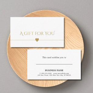 Simple Elegant Clean White Faux Gold Gift Card
