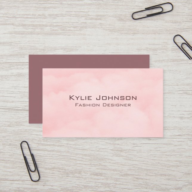 Simple Elegant Cloud Monogram Personalised Busines Business Card (Front/Back In Situ)