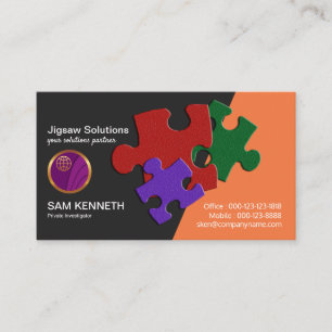 Simple Elegant Colourful Jigsaw Pieces Business Card