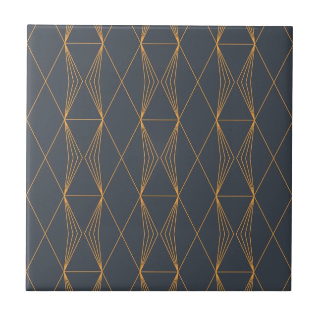 Simple, elegant, cool, trendy line graphic pattern ceramic tile (Front)