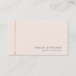 Simple Elegant Cosmetology, Spa, Gold & Light Pink Business Card